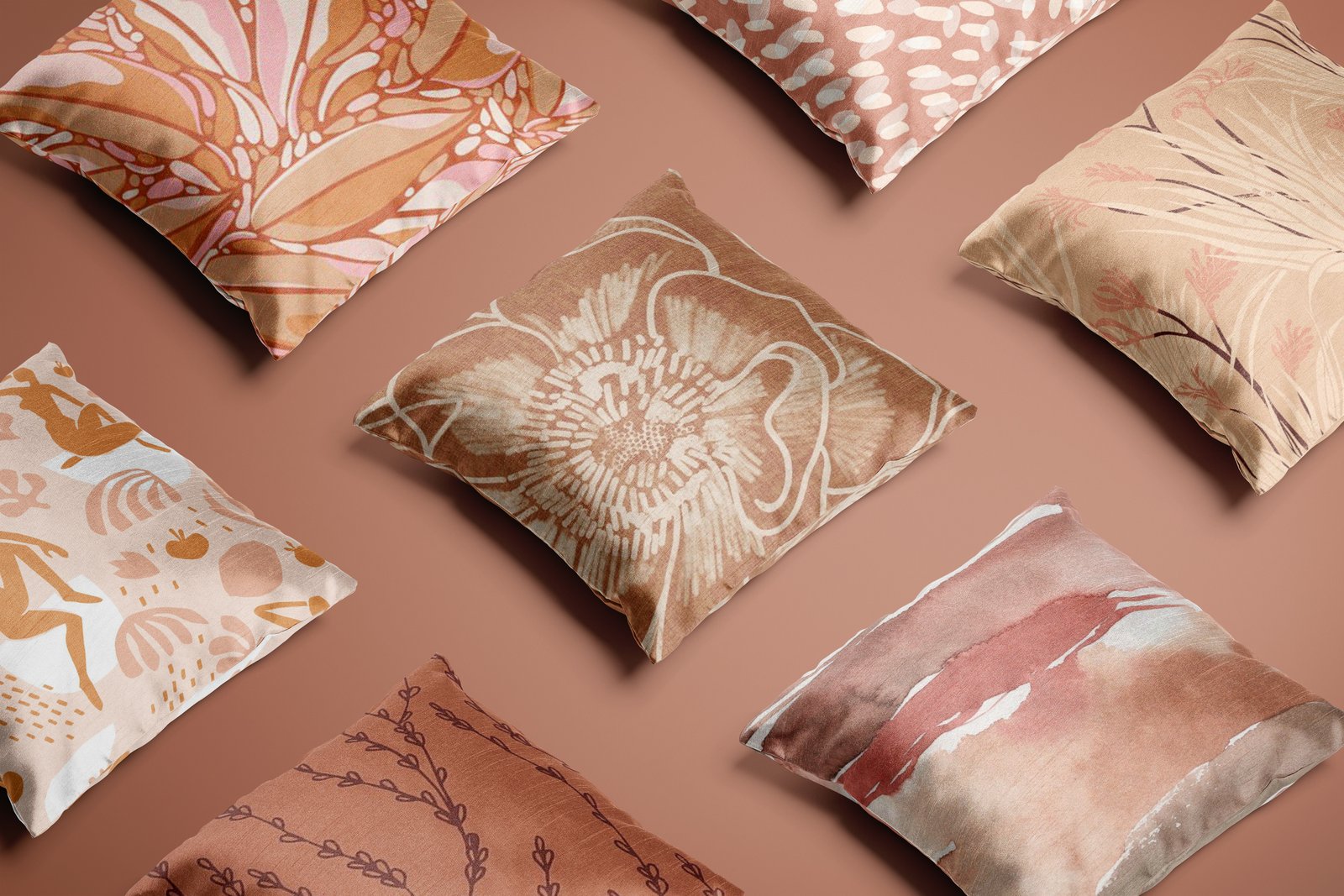 Terracotta Cushions Terracotta Background
