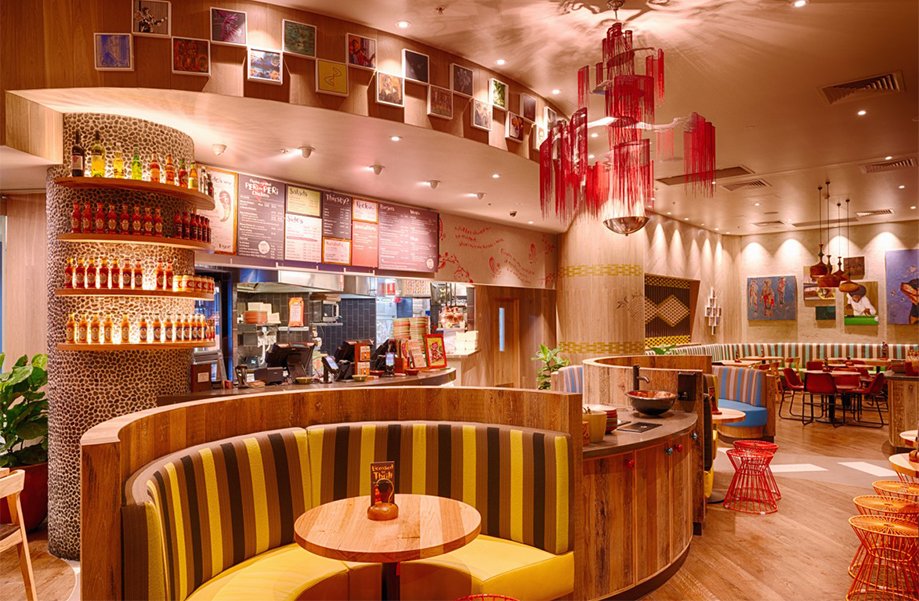 Fabric Upholstery Custom Stripe Nandos Festival Towers 2 