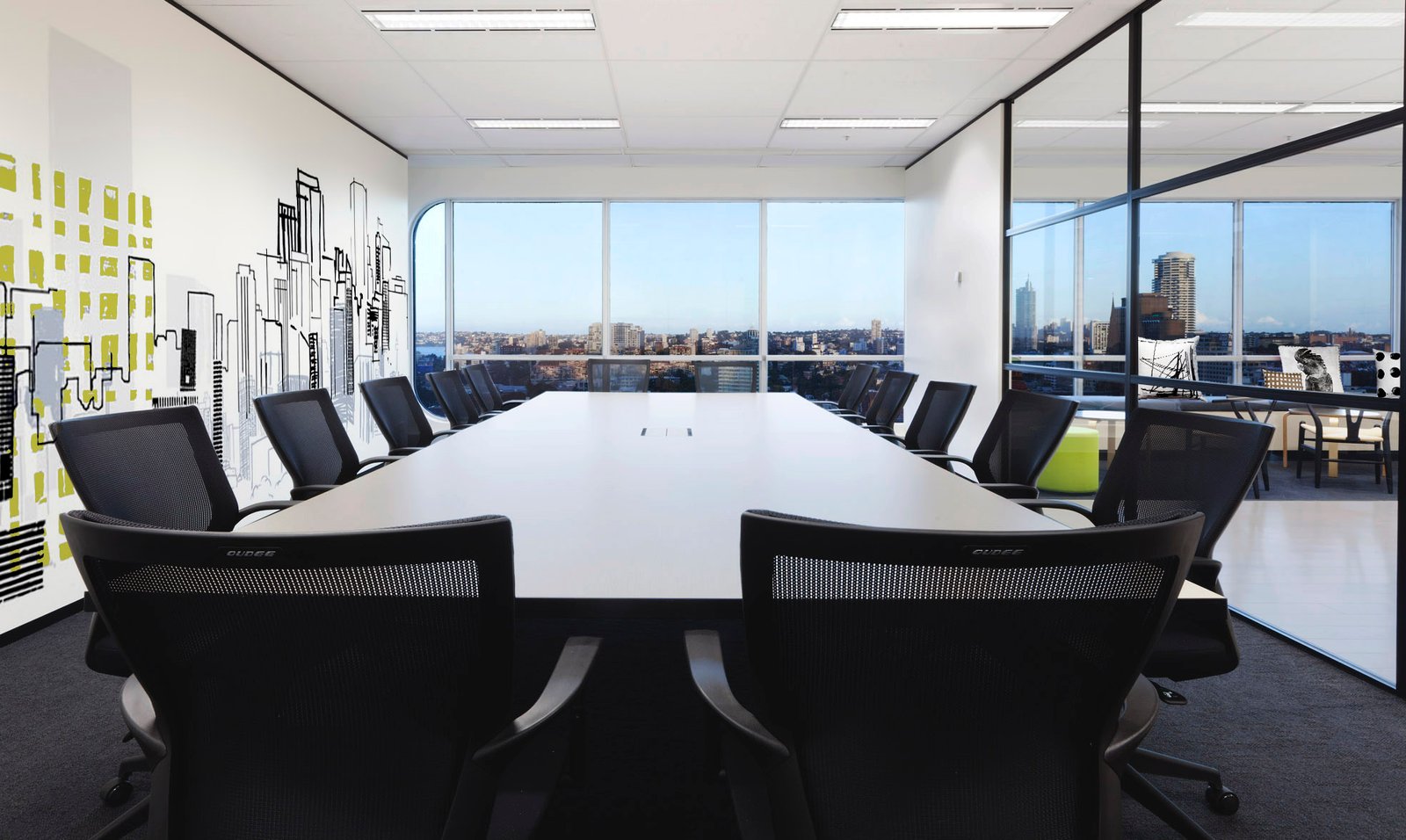 Wallpaper Boardroom Citiscape Mural Quinn Emanuel