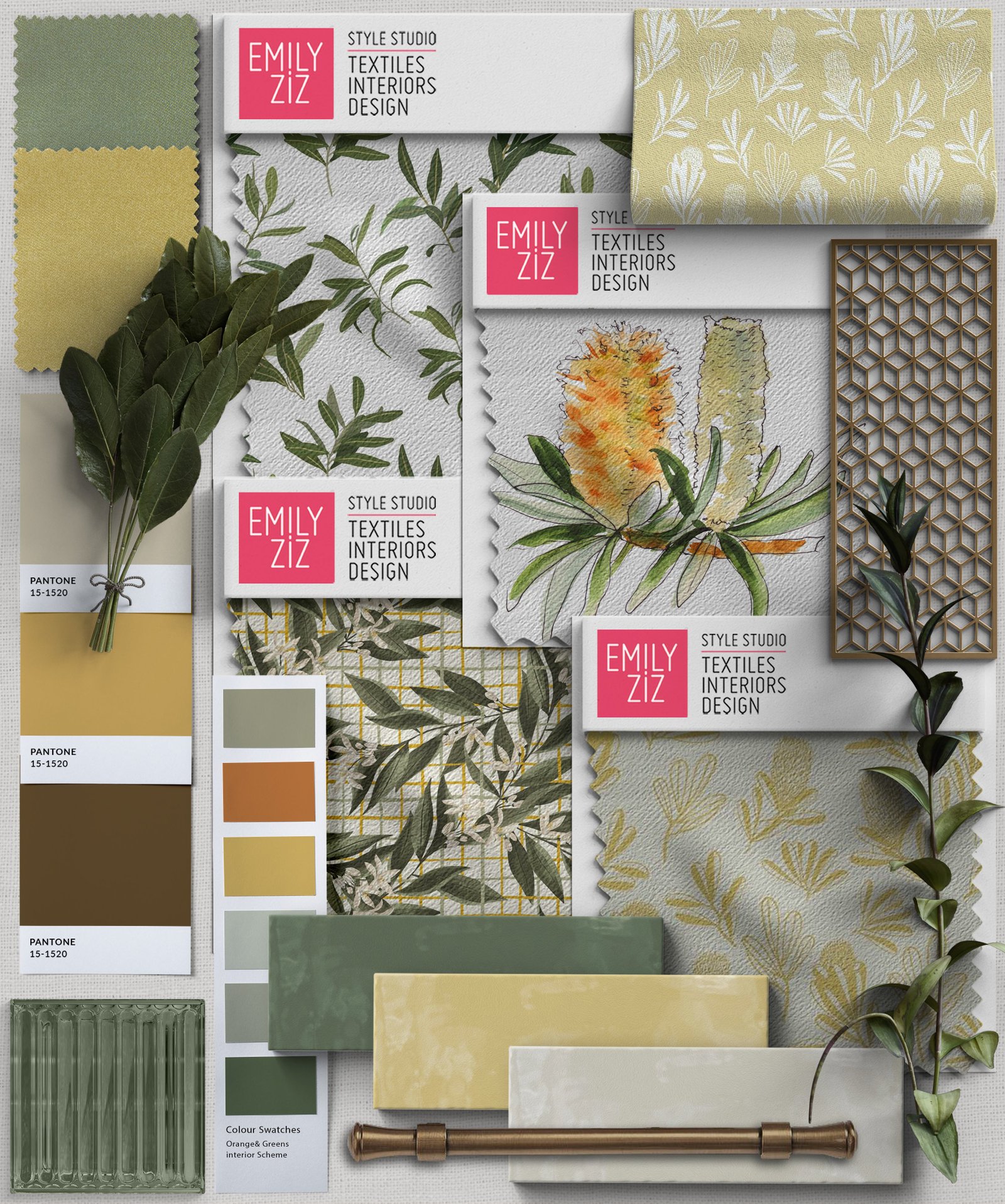 Yellow and Green Plant Theme Moodboard 1 lr