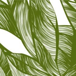 fronds silhouette intertwined olive white detail