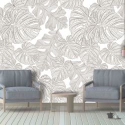 fronds silhouette monsteria mix riversand white