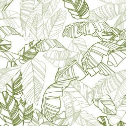 fronds silhouette striped palm white olive twotone