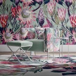 jungle chic concept wallpaper carpet upholstery