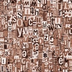 typographic 1 large sepia