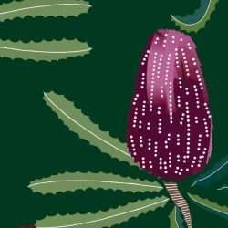 australian botanical bright dot bottlegreen detail