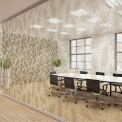 the natural jungle concept office glazing wallpaper