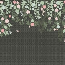 hamptons weekend butterfly screen mural midnight with rose