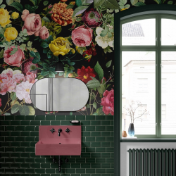 enchanted garden concept powderroom wallpaper