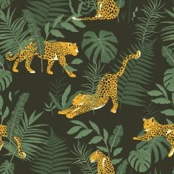 jungle playground leopard in the leaves