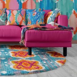 balinese style concept rug wallpaper and cushion upholstery