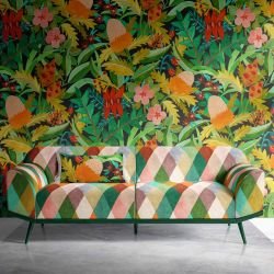 australian bushdance concept wallpaper and couch upholstery