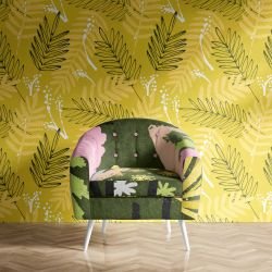 flourish concept wallpaper armchair upholstery