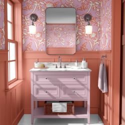 modern botanic concept bathroom wallpaper rug