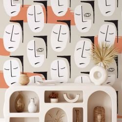 face to face concept wallpaper mural