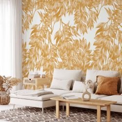 fronds silhouette concept wallpaper mural intertwined