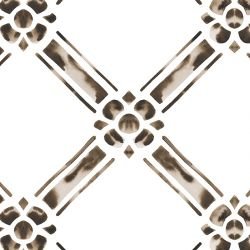 indigo story flower trellis neutral tones detail