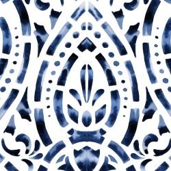 indigo story damask indigo tones detail