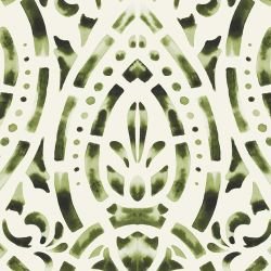 indigo story damask olive tones detail