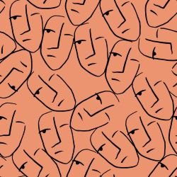 face by face leaning heads peach