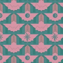 architectural forms colour block steps teal