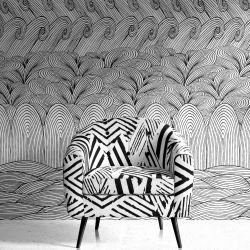 colour in concept chair upholstery and wallpaper
