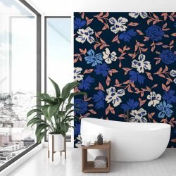 beachside blossoms concept bathroom wallpaper