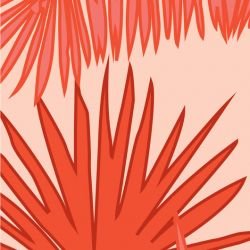 fronds palm spray flame detail