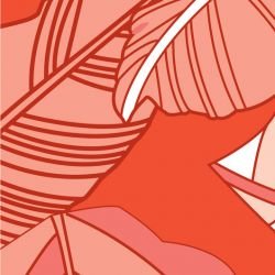 fronds striped palm flame detail