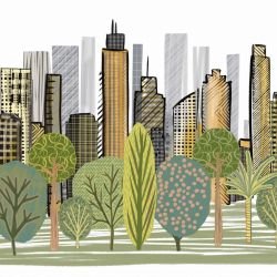 city skylines gold city treeline 