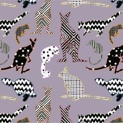 native fauna animal patchwork lilac