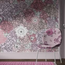 australian summer garden concept wallpaper rug and chair upholstery