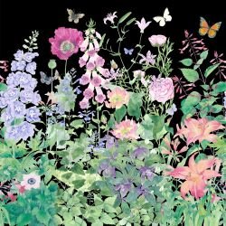 the painted garden floral border black detail