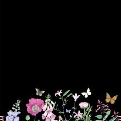 the painted garden floral border black panel 300cmhigh x 127cmwide a b panel