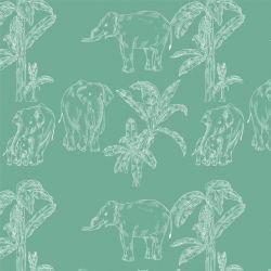jungle story elephant line drawing deep blues