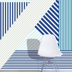 graphic murals lineal blue lagoon