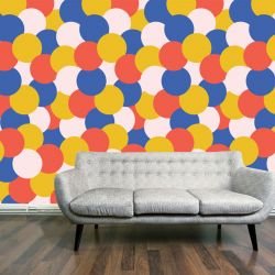 graphic murals sunsets bright sky