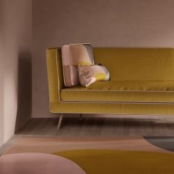 abstract dimensions concept rug circle shapes oranges