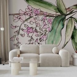 australian native doodles concept loungeroom wallpaper 