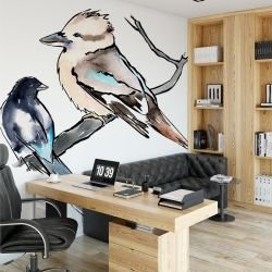 australian native doodles birds concept birds office