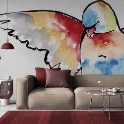 australian native doodles birds rainbow lorikeet concept 