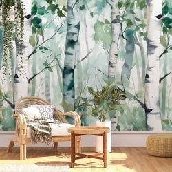 birch forest concept wallpaper mural