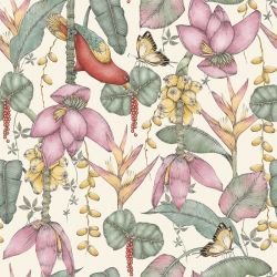 textured tropics parrot garden soft yellow