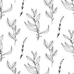 leaf outlines branch mix black white