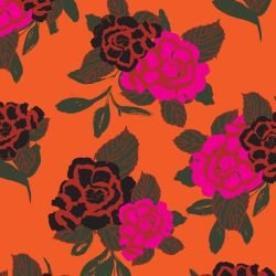 surface vision florals bigroses orange dark