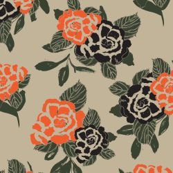surface vision florals bigroses taupe