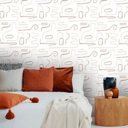 boho sketches concept bedroom wallpaper windy shapes original 