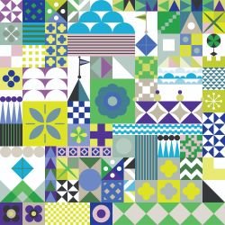 whimsical impressions castle flag green