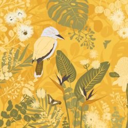 bushland beauties flora and fauna mural bushland mustard detail