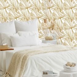 flower doodles concept swaying palm bedroom wallpaper 